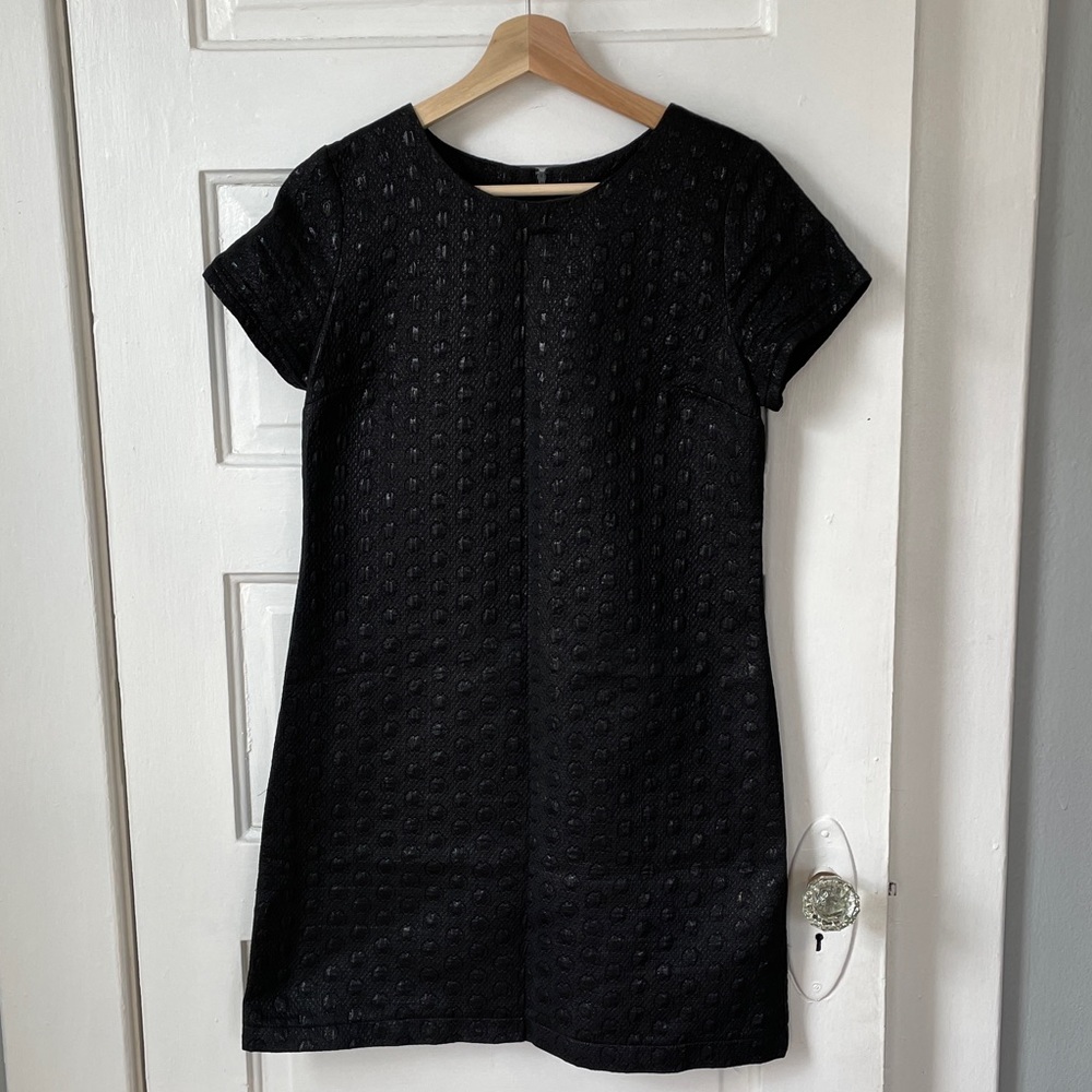 Xhilaration, Retro, Mod, Black Textured Dress, Medium